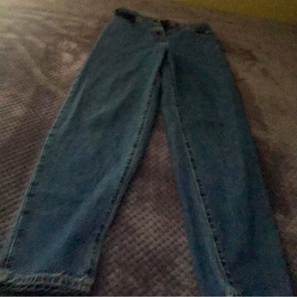 Blue boyfriend jeans very high waisted , size 24